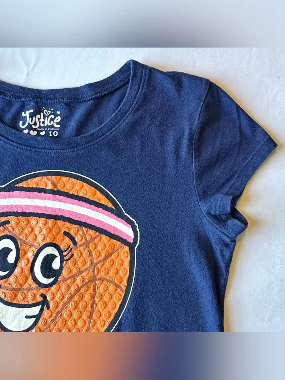 Justice Girls T-Shirt Basketball Hoops I’ve Got Game Blue Short Sleeve Cotton 10